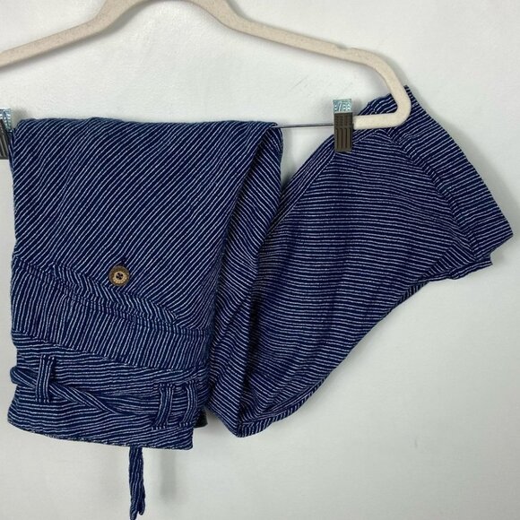 FREE People Paperbag Waist Pants Rumors Yarn Dye Blue Harem Size XS Bohemian - Picture 11 of 13